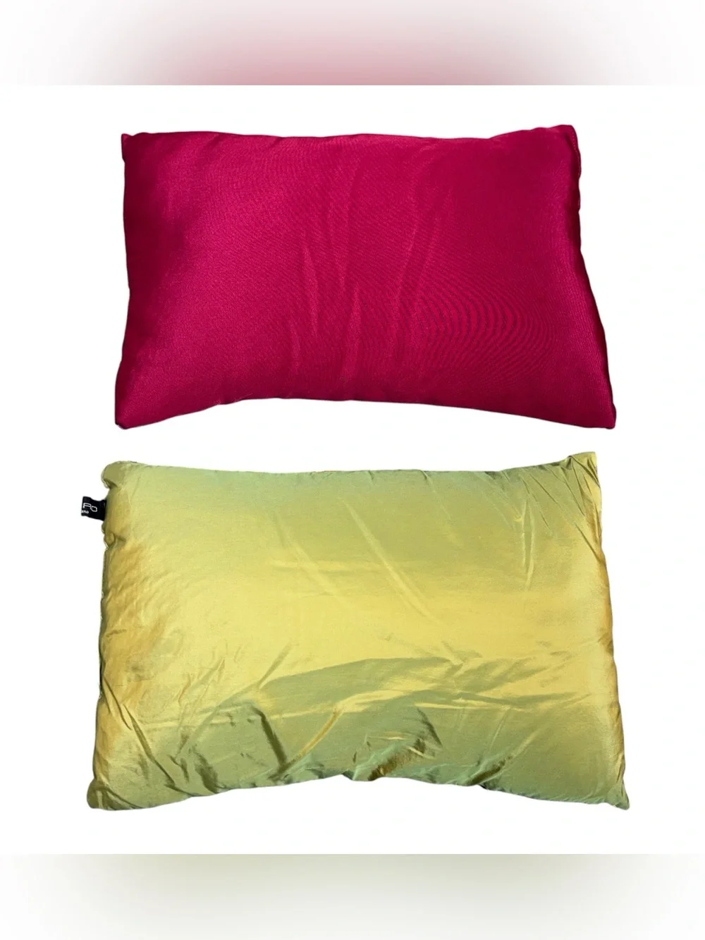 Set Of 2 ETRO Silk Throw Pillows 14x9 Red Pink Green Paisley Floral Designer